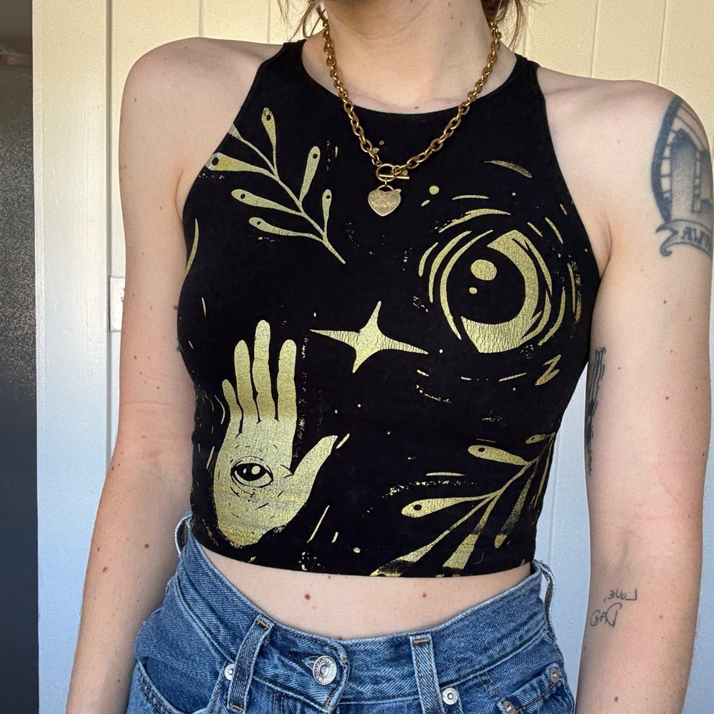 Brain Candy Ink mystical black crop top